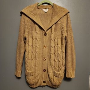 VTG 60's Great Girl cable knit button front cardigan Size M-L